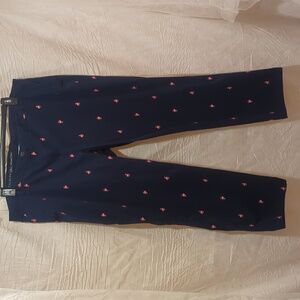 Pink Flamingos on Blue Talbots Relaxed Chino, size 18W